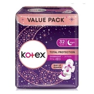 Kotex Total Protection Overnight Wing (32cm x 12s) | sanitary pad | tuala wanita | pad wanita