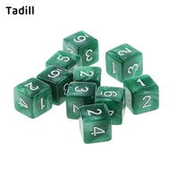 [dksqer] 10pcs Six Sided Dice D6 RPG Party Games Board for TRPG Game Lovers Black