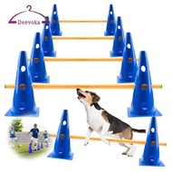 [deevoka] Dog Agility Hurdle Cone Set Soccer Agility Pole for Practice Competition
