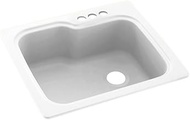 Swanstone KS02522SB.010-3 3-Hole Solid Surface Kitchen Sink, 25" x 22", White