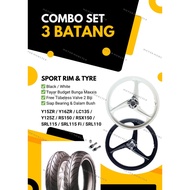 Sport Rim 3Batang Enkei PNP Y15/Y16/LC135/Y125/RS150/RSX150/SRL115FI/SRL115/SRL110 (Combo Set)