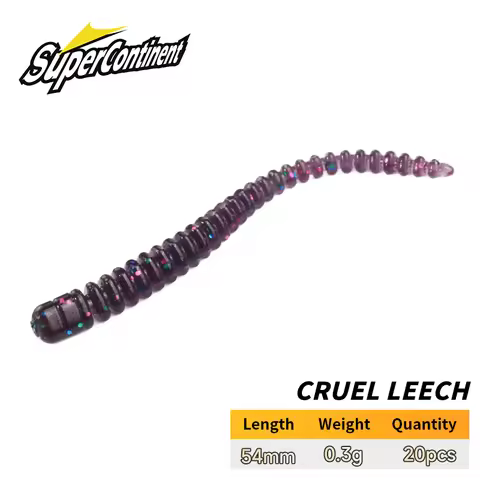 cruel leech Soft Baits 54mm/20pcs Artificial Fishing Lures Sea Worms Earthworm Fishing Soft Lures Wo