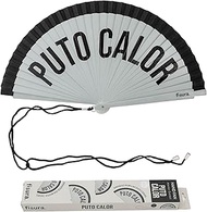 Fisura Original P*to Calor Fan Reversible Wooden Hand Fan in Grey and Black Modern Design with Hook