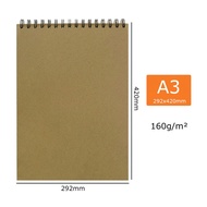 30 Tờ Sổ vẽ phác thảo gáy lò xo khổ dọc A4 A3 A5 160gsm nghệ thuật Đồ dùng học tập bút chì vẽ notepa
