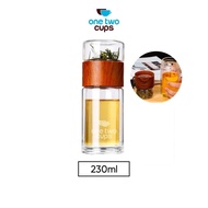 230ml Stainless Steel Glass Drinking Bottle with Tea Strainer - 230mL Heat Resistant Infuser Glass B