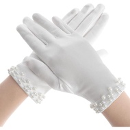 White Satin Gloves - Women's Pearl & Tea Party Gloves for 1920s Fashion