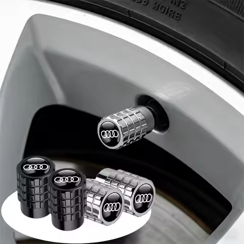 4PCS Aluminum Alloy Car Wheel Valve Caps Covers For Audi Sline TT RS Quattro S A1 A2 A3 A4 A5 A6 A7 
