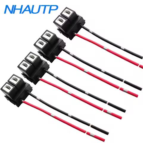 NHAUTP 4Pcs Ceramic H7 Socket Connector Adapter Female Plug Base Wiring Harness Cable For Car H7 Hea