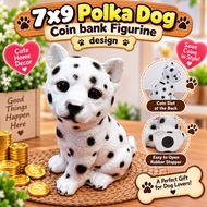 7x9 Polka Dog Coin bank Figurine design
