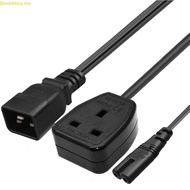 Doublebuy C20 to C7+UK Y Splitter Power Cord 250V IEC 320 Single IEC 320 C20 Male