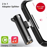 New 2-in-1 Audio Headphone Charging Dual Adapter Splitter for iPhone XR, XS, X, 7, 8, 11, 11 Pro, al