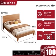 LaccoHug Katil Queen Queen Bed Frame Kayu Katil Queen Frame Katil Queen Murah Single Bed Frame 床架