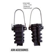 Dead end clamp FO cable, crocodile clamp cable pull Fiber Optik 1 core - 6 core dropcore figure 8/fi