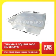 CUCI GUDANG THINWALL 1000 ML SQ SEKAT 5 DM / THINWALL BENTO /THINWALL