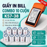 [ COMBO 100 ROLLS ]Bill Printing Paper K57x38 For Handheld Pos Card Machine K57*38 Handheld Printer 