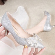 Wedding shoes Bridal shoes high heels 2023 new rhinestone wedding shoes bridesmaid shoes new crystal