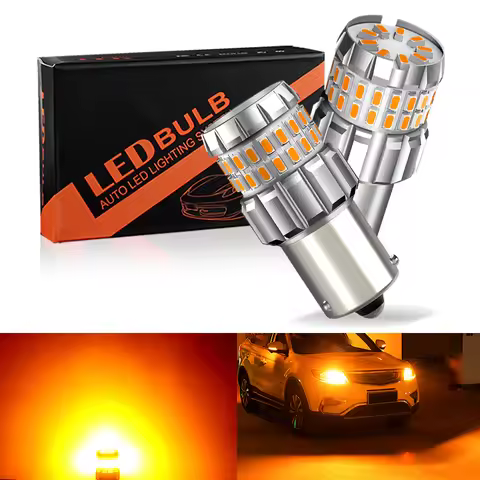 2 x 30W Amber Yellow 1156 P21W BA15S 180 degree Bau15s PY21W 150 degrees 60SMD Chips LED Turn Signal