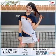 Beyono - Áo Thể Thao Cầu Lông Nam Nữ Vicky CL12 Màu Xanh Đen - phù hợp bộ môn thể thao cầu lông tenn