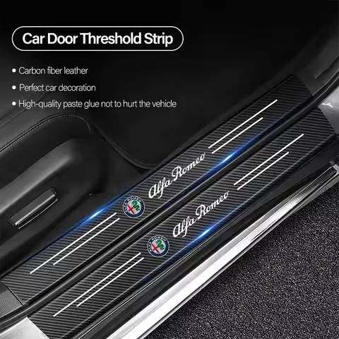 Alfa Romeo Car Threshold Strip Anti Stepping Leather Protective Sticker For Alfa Romeo Giulietta 159