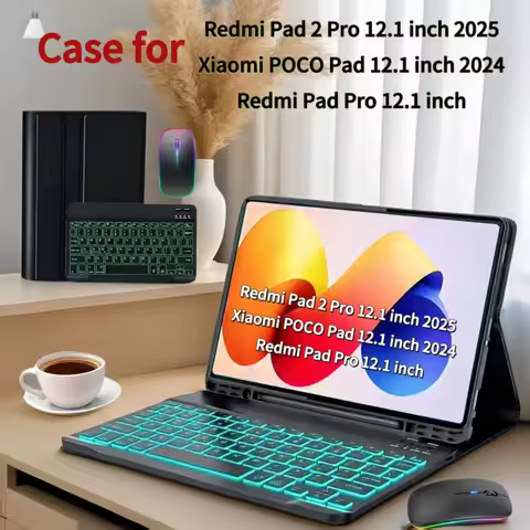 Case for Redmi Pad Pro/Redmi Pad 2 Pro 12.1 inch For Xiaomi Poco Pad 12.1 lnch Keyboard Case with De