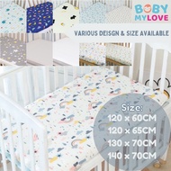 Baby Mattress Cover Cotton Bedsheets for Playpen Cot Crib 120x60/ 120x65/ 130x70cm