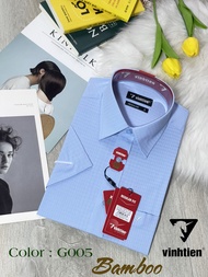 Áo Sơ Mi Bamboo Ngắn Tay Dáng Regular - Vạt Ngang Vĩnh Tiến Cao Cấp G005