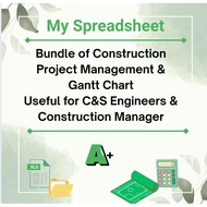 Bundle of Construction  Project Management &  Gantt Chart Useful for C&S Engineers & Construction Ma