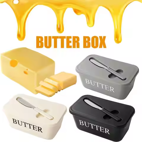Clever Butter Dish with Lid Butter Container Box with Knife Simple Restaurant Sealed Storage Box Che