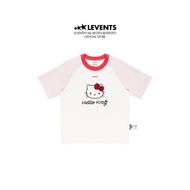 Levents x Hello Kitty | Regular Icon Raglan Regular Tee/ White 100% Cotton Unisex T-shirt