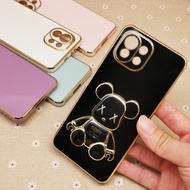 Xiaomi Mi 11 Mi 11 Lite 5G NE Mi 11T Mi 11T Pro Fat Bear Phone Stand Housing Gold Accent I Ring Cover Casing Case