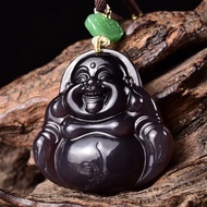 秒殺價 天然新疆和田玉紫羅蘭帝王紫佛公彌勒佛吊墜 玉質細膩溫潤