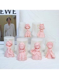 1個3d公主女孩蠟燭模型,適用於diy香薰蠟燭、石膏娃娃、芳香蠟燭和矽膠樹脂模製品製作