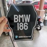 BMW Motor No Plate Timbul Acrylic Font Papan Bmw Design