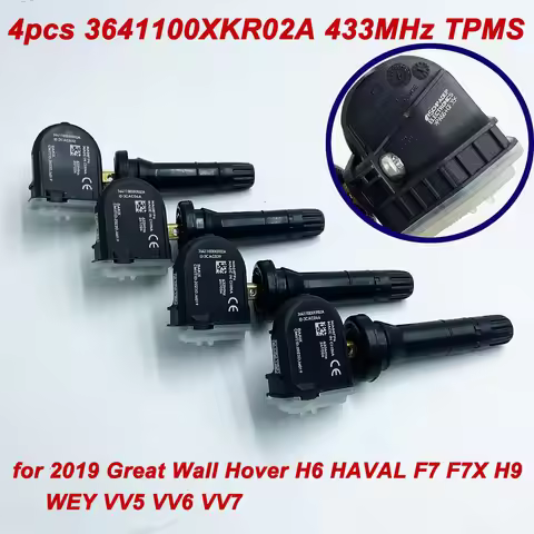 4 Pack 3641100XKR02A New Tire Pressure Sensor 433MHz TPMS For 2017-2019 Great Wall HAVAL F5 F7 H6 H2