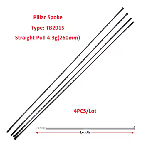 4pcs/lot Pillar TB2015 Bike Spoke FG14 2.0mm About 4.3g(260mm) straight pull Triple Butted Stainless