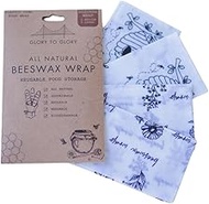 All Natural Beeswax Wrap, 2 Medium and 2 Large Wraps