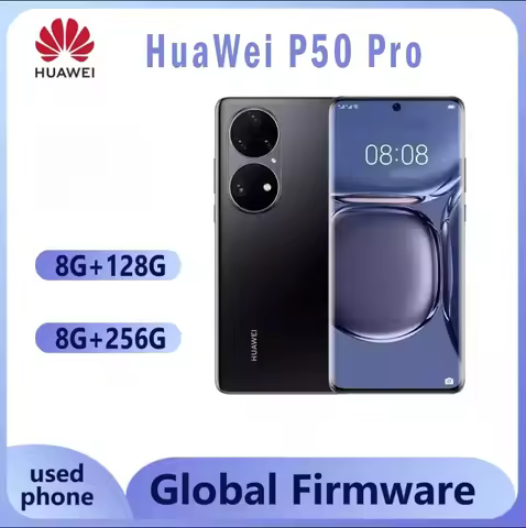 Global firmware Huawei P50 Pro smartphone 6.6 inch 4360mAh curved screen Snapdragon 888 4G original 