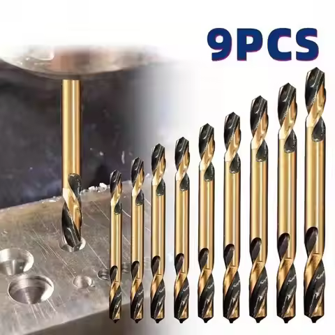 9Pcs Double Headed Drill Bits Stainless Steel Ultrahard Iron Carpenter Metal Plate Bits