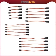 [PETSOLA] 5pcs Male to Female Servo Extension   Cable 3 Pin Futaba JR Connector 50mm