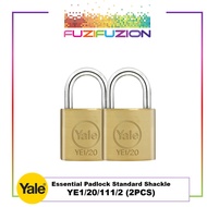 Yale YE1/20/111/2 Essential Series Padlock 20mm (2 Piece Pack)