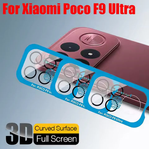 3Pcs 3D Positioning Tempered Glass Camera Cover For Poco F9 Ultra Scratch Proof Lens Protector Film 