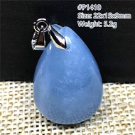Natural Blue Aquamarine Necklace Pendant For Woman Lady Man Love Gift Crystal Silver Clear Gemstone 