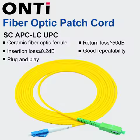 ONTi SC-LC Simplex Single Mode G652D Fiber Optic Patch Cord SC/APC-LC/UPC 2.0mm PVC Jacket FTTH Fibe
