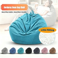 Malaysia Ready Stock XXL Corduroy Bean Bag Sofa Complete EPS Filling Soft Lazy Sofa Multi-scene Home