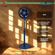 Elba ESF-R0803(BL) 8" Stand Fan 5 Blades 8 inches 90W 3 Speed Fan Settings ESFR0803BL Kipas Berdiri