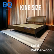 Du Qin Solid Wood King Size Bedframe Bed Frame Katil King Kayu Solid