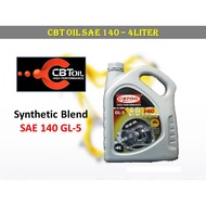 CBT OIL SAE140 4L GL-5 Gear Oil Manual Synthetic Blend Car Lubricant SAE 140 4Litre Minyak Gear Manu