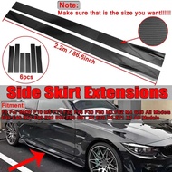 2.2m Carbon Fiber Look Universal Car Side Skirt Winglet Rocker Splitters For BMW F30 F80 F82 M4 F32 