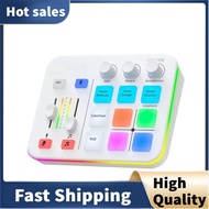 XLR Microphone Interface Compatible 4-Channel RGB Gaming Audio Mixer, Streaming Custom Sound Effects
