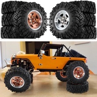 4PCS 98MM 1.9" Super Viscosity Rubber Rock Tyres Wheel Tires with Beadlock Wheel Rim for 1:10 RC Cra